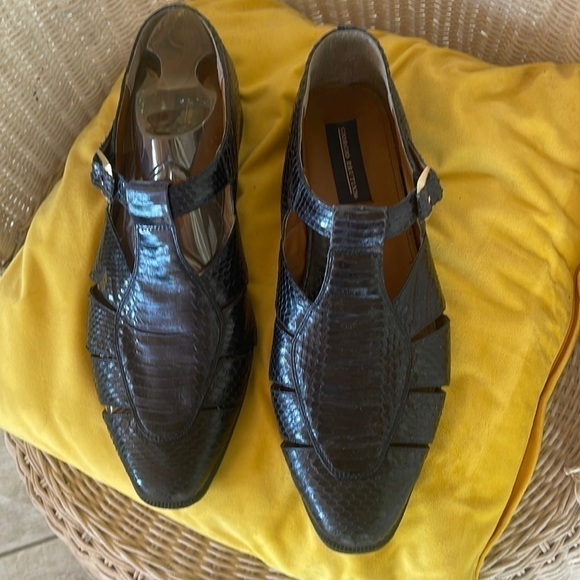 Giorgio Brutini ⭐️Black Real snake skin shoes - Picture 1 of 11